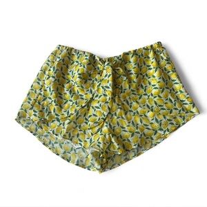 Gianni Bini Womens Harper Tie Front Elastic Waist Eyelet Lemon Print Shorts